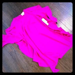 Bright Magneta Mini with side cascade ruffle